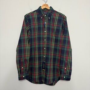 Polo Ralph Lauren Classic Fit Button Down Shirt Mens Medium Preppy Office Madras